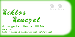 miklos menczel business card