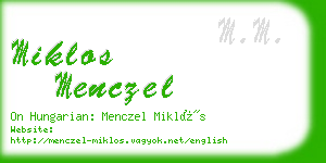 miklos menczel business card